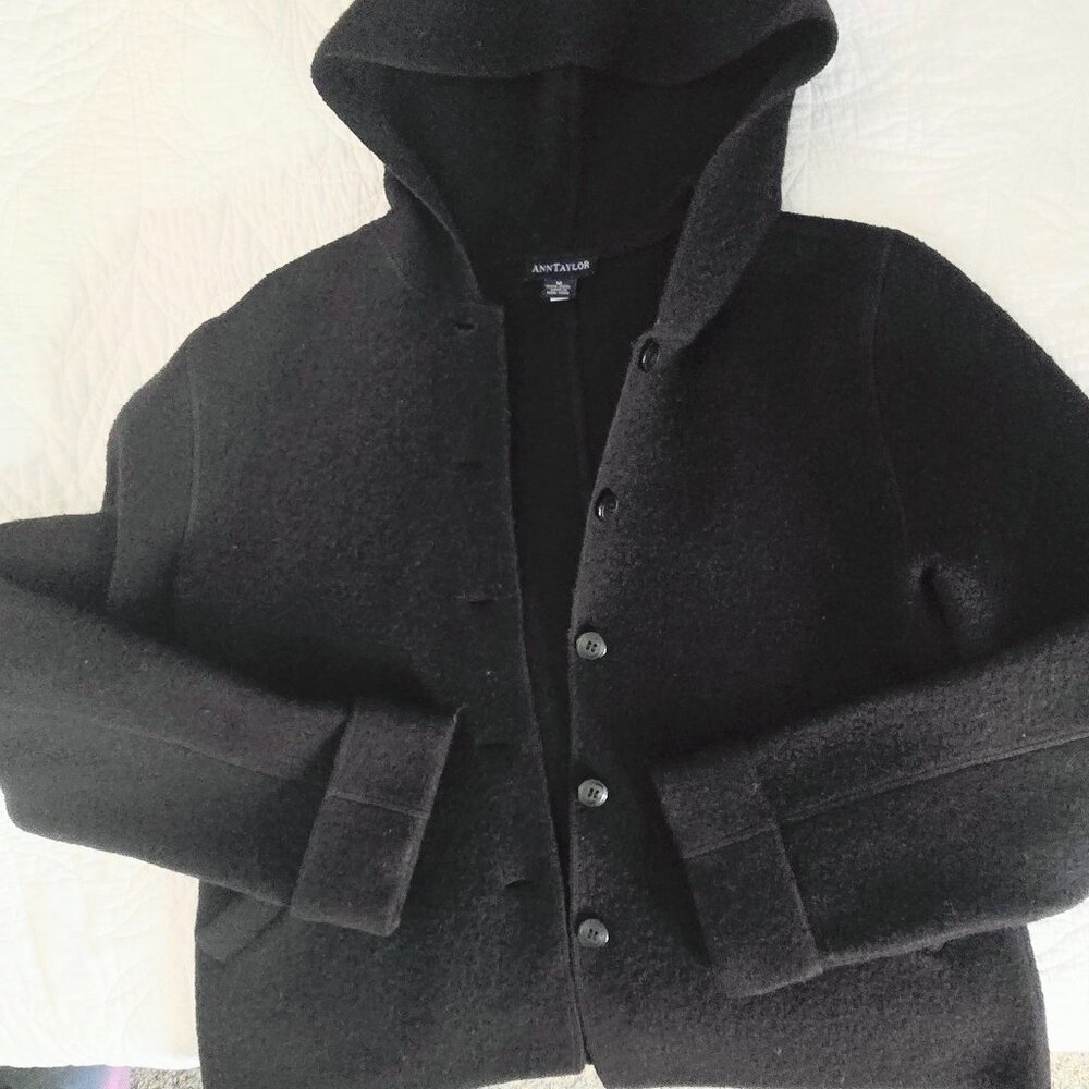 Ann Taylor Wool Jacket with hoodie  -Medium